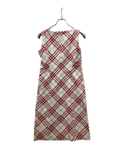 BURBERRY LONDON（バーバリーロンドン）BURBERRY LONDON (バーバリーロンドン) ノースリーブワンピース レッド サイズ:38の古着・服飾アイテム