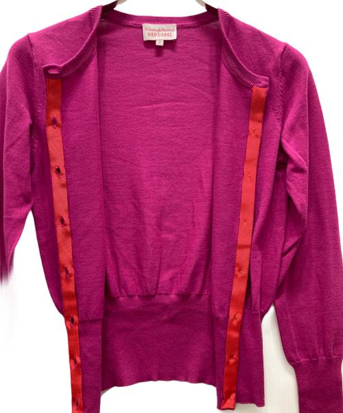 Vivienne Westwood GOLD LABEL（ヴィヴィアン・ウエストウッド ゴールドレーベル）Vivienne Westwood GOLD LABEL (ヴィヴィアン・ウエストウッド ゴールドレーベル) オーブ刺繍丸首カーディガン ピンク サイズ:2の古着・服飾アイテム