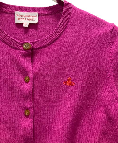 Vivienne Westwood GOLD LABEL（ヴィヴィアン・ウエストウッド ゴールドレーベル）Vivienne Westwood GOLD LABEL (ヴィヴィアン・ウエストウッド ゴールドレーベル) オーブ刺繍丸首カーディガン ピンク サイズ:2の古着・服飾アイテム