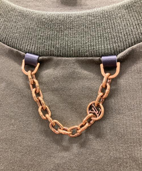 LOUIS VUITTON（ルイ ヴィトン）LOUIS VUITTON (ルイ ヴィトン) モノグラムチェーン装飾ZIPTシャツ オリーブ サイズ:Lの古着・服飾アイテム