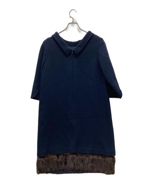 GRACE CLASS（グレースクラス）GRACE CLASS (グレースクラス) ミンクヘムワンピース ネイビー サイズ:Mの古着・服飾アイテム