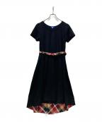 BLUE LABEL CRESTBRIDGEブルーレーベルクレストブリッジ）の古着「カットソーワンピース」｜ブラック