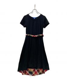 BLUE LABEL CRESTBRIDGE（ブルーレーベルクレストブリッジ）の古着「カットソーワンピース」｜ブラック