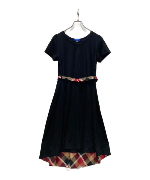 BLUE LABEL CRESTBRIDGE（ブルーレーベルクレストブリッジ）BLUE LABEL CRESTBRIDGE (ブルーレーベルクレストブリッジ) カットソーワンピース ブラック サイズ:38の古着・服飾アイテム