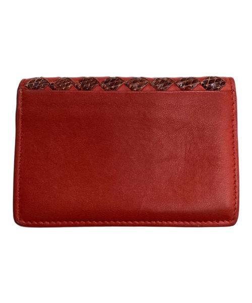 BOTTEGA VENETA（ボッテガベネタ）BOTTEGA VENETA (ボッテガベネタ) イントレチャートカードケース オレンジの古着・服飾アイテム