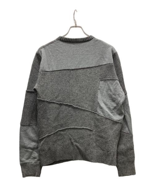 DIESEL（ディーゼル）DIESEL (ディーゼル) パッチワークニット グレー サイズ:Ⅼの古着・服飾アイテム