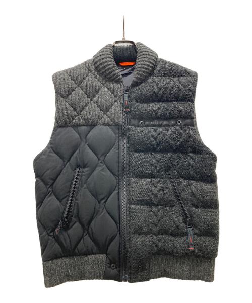 DIESEL（ディーゼル）DIESEL (ディーゼル) 異素材ミックス ダウンベスト ブラック サイズ:Mの古着・服飾アイテム