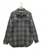OFFWHITEオフホワイト）の古着「バックプリント タータンチェックネルシャツ」｜ブラック