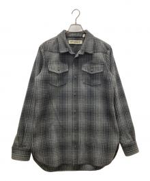 OFFWHITE（オフホワイト）の古着「バックプリント タータンチェックネルシャツ」｜ブラック