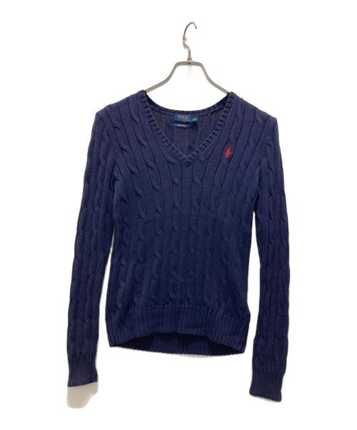 POLO RALPH LAUREN（ポロ・ラルフローレン）POLO RALPH LAUREN (ポロ・ラルフローレン) ケーブルニット ネイビー サイズ:Ｓの古着・服飾アイテム