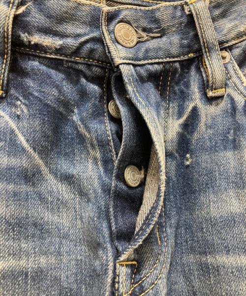 Hysteric Glamour（ヒステリックグラマー）Hysteric Glamour (ヒステリックグラマー) 赤耳 SP加工小窓スタッズデニムパンツ ブルー サイズ:Lの古着・服飾アイテム