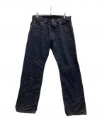 MOMOTARO JEANS桃太郎ジーンズ）の古着「出陣スリムストレートデニム」｜ネイビー