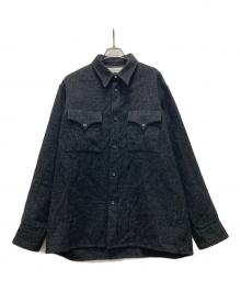 DAIRIKU（ダイリク）の古着「チェックツイードシャツ」｜ブラック