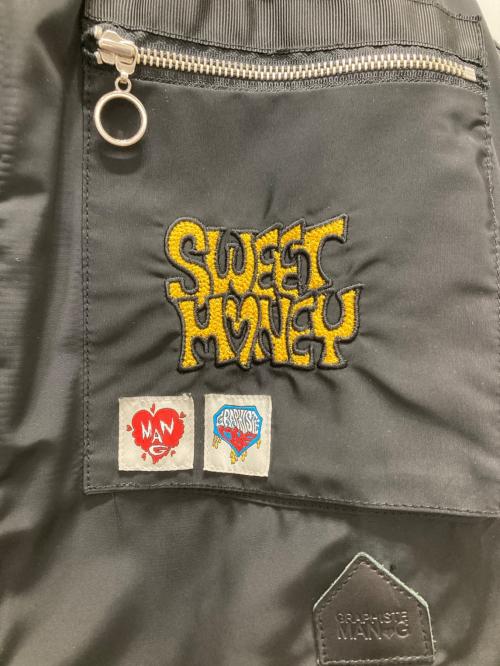 GRAPHISTE MAN.G（グラフィスト マンジー）GRAPHISTE MAN.G (グラフィスト マンジー) ワッペンボンバージャケット ブラック サイズ:FREEの古着・服飾アイテム