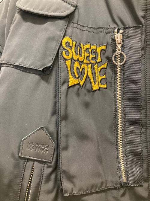 GRAPHISTE MAN.G（グラフィスト マンジー）GRAPHISTE MAN.G (グラフィスト マンジー) ワッペンボンバージャケット ブラック サイズ:FREEの古着・服飾アイテム