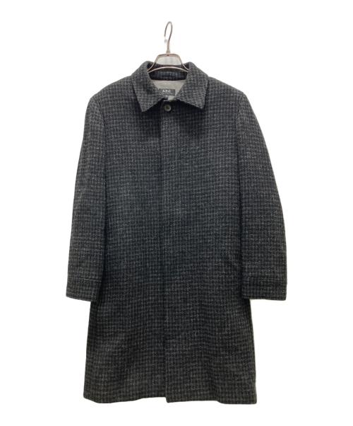A.P.C.（アーペーセー）A.P.C. (アーペーセー) Harris Tweed (ハリスツイード) ステンカラーコート ブラック サイズ:XSの古着・服飾アイテム