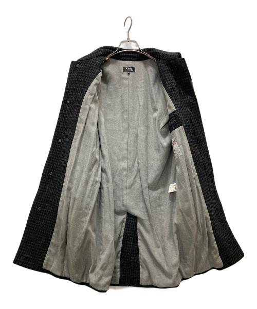A.P.C.（アーペーセー）A.P.C. (アーペーセー) Harris Tweed (ハリスツイード) ステンカラーコート ブラック サイズ:XSの古着・服飾アイテム