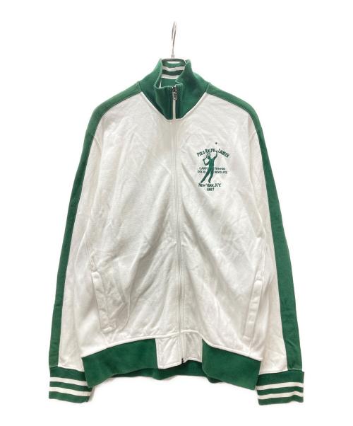 POLO RALPH LAUREN（ポロ・ラルフローレン）POLO RALPH LAUREN (ポロ・ラルフローレン) トラックジャケット グリーン×ホワイト サイズ:Lの古着・服飾アイテム