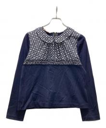 MARNI（マルニ）の古着「ランダムドット襟ブラウス」｜ネイビー