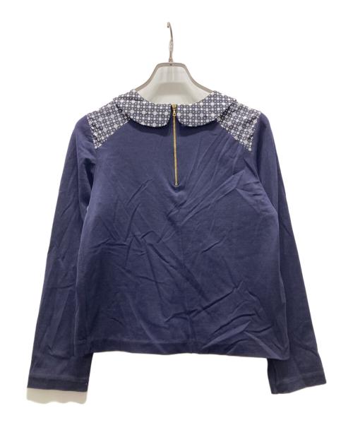 MARNI（マルニ）MARNI (マルニ) ランダムドット襟ブラウス ネイビー サイズ:Mの古着・服飾アイテム