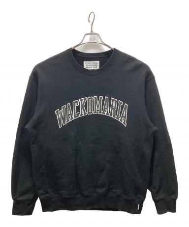 や*ち様 WACKO MARIA ワコマリア ロゴ スウェット M ブラック 黒 中古・古着通販】WACKO MARIA (ワコマリア) ロゴプリントスウェット