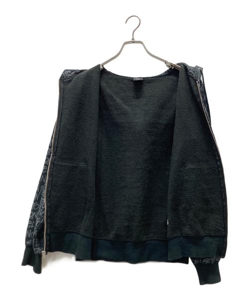stussy（ステューシー）stussy (ステューシー) 総柄ロゴジップパーカー ブラック サイズ:Sの古着・服飾アイテム