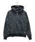 stussy（ステューシー）の古着「総柄ロゴジップパーカー」｜ブラック