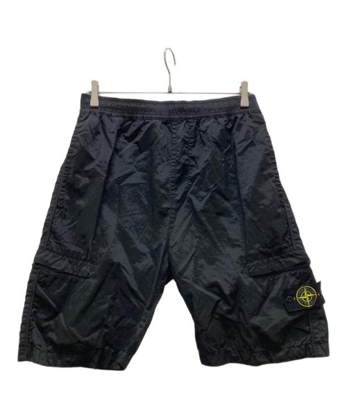 STONE ISLAND（ストーンアイランド）STONE ISLAND (ストーンアイランド) ガーメントダイナイロンメタルシャーリングショーツ ブラック サイズ:30の古着・服飾アイテム