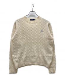 POLO RALPH LAUREN（ポロ・ラルフローレン）の古着「カシミヤ混ケーブルニット」｜ホワイト