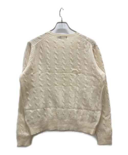 POLO RALPH LAUREN（ポロ・ラルフローレン）POLO RALPH LAUREN (ポロ・ラルフローレン) カシミヤ混ケーブルニット ホワイト サイズ:XLの古着・服飾アイテム