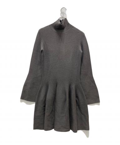 【未使用】anuans フレアーミニニットワンピース　M バーガンディー アニュアンス anuans フレアーミニニットワンピース （BURGUNDY