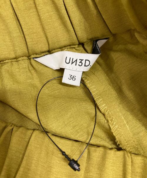 UN3D.（アンスリード）UN3D. (アンスリード) オリガミプリーツパンツ イエロー サイズ:36の古着・服飾アイテム