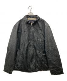 DOCKERS（ドッカーズ）の古着「レザーブルゾン」｜ブラック