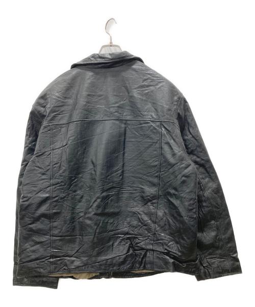 DOCKERS（ドッカーズ）DOCKERS (ドッカーズ) レザーブルゾン ブラック サイズ:XLの古着・服飾アイテム