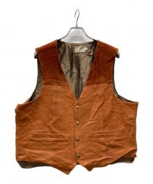 Vintage Custom Made Sportswear（Vintage Custom Made Sportswear）の古着「USA製 古着 レザーベスト」｜ブラウン