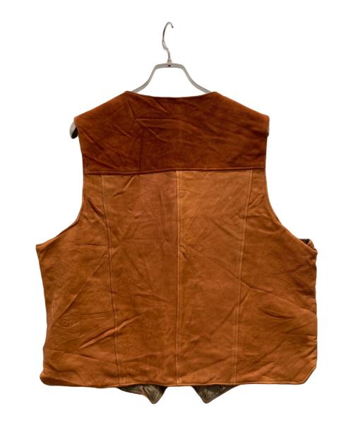 Vintage Custom Made Sportswear（Vintage Custom Made Sportswear）Vintage Custom Made Sportswear (Vintage Custom Made Sportswear) USA製 古着 レザーベスト ブラウン サイズ:Lの古着・服飾アイテム