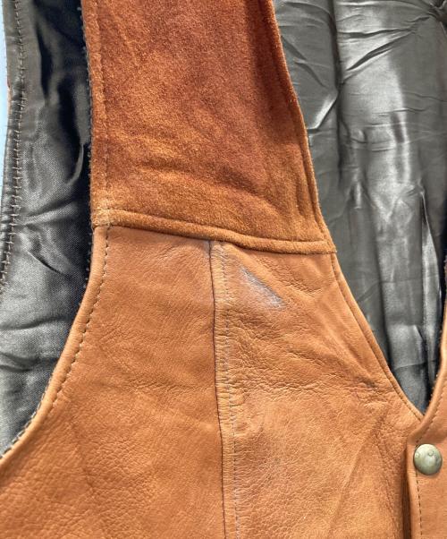 Vintage Custom Made Sportswear（Vintage Custom Made Sportswear）Vintage Custom Made Sportswear (Vintage Custom Made Sportswear) USA製 古着 レザーベスト ブラウン サイズ:Lの古着・服飾アイテム