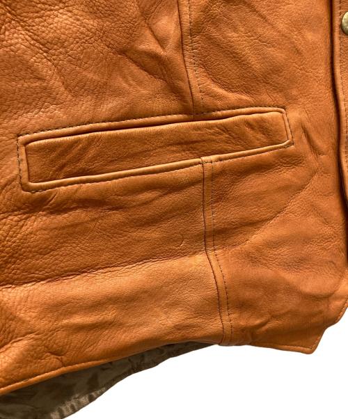 Vintage Custom Made Sportswear（Vintage Custom Made Sportswear）Vintage Custom Made Sportswear (Vintage Custom Made Sportswear) USA製 古着 レザーベスト ブラウン サイズ:Lの古着・服飾アイテム