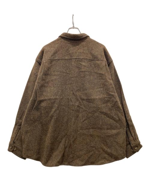 WOOLRICH（ウールリッチ）WOOLRICH (ウールリッチ) ロング丈ツイードシャツ ブラウン サイズ:XLの古着・服飾アイテム