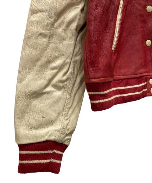 RED SKINS（レッドスキンズ）RED SKINS (レッドスキンズ) レザースタジャン レッド サイズ:Lの古着・服飾アイテム
