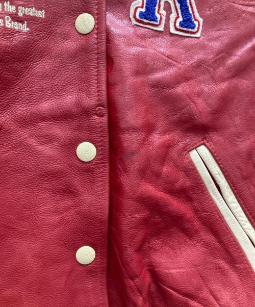 RED SKINS（レッドスキンズ）RED SKINS (レッドスキンズ) レザースタジャン レッド サイズ:Lの古着・服飾アイテム