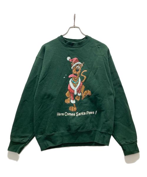 WARNER BROS（ワーナーブラザース）warner bros (ワーナーブラザース) USA製プリントスウェット グリーン サイズ:Lの古着・服飾アイテム