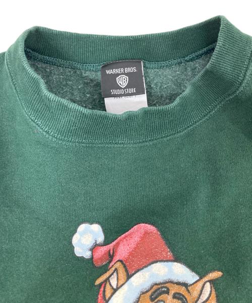 WARNER BROS（ワーナーブラザース）warner bros (ワーナーブラザース) USA製プリントスウェット グリーン サイズ:Lの古着・服飾アイテム