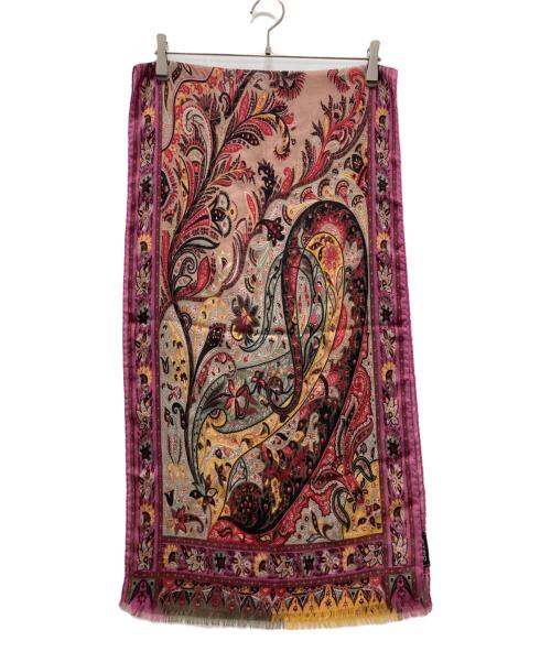 ETRO（エトロ）ETRO (エトロ) 総柄ストール パープルの古着・服飾アイテム