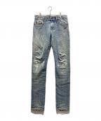 Saint Laurent Parisサンローランパリ）の古着「ダメージ加工スキニーデニムパンツ」｜ブルー