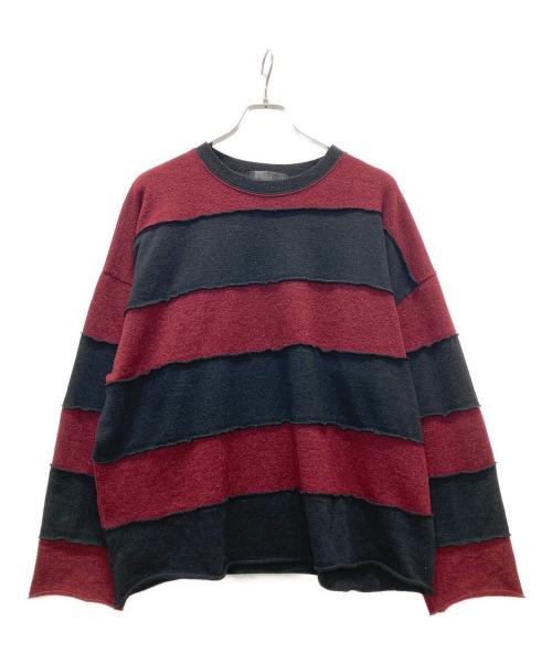 minsobi（ミンソビ）minsobi (ミンソビ) ボーダーワイドシルエットニット ブラック サイズ:FREEの古着・服飾アイテム