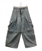 MAISON SPECIALメゾンスペシャル）の古着「ハイパーウォータープルーフタフタ2WAYプライムワイドカーゴパンツ」｜オリーブ