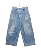 glambグラム）の古着「グランジステッチペインターパンツ/Grunge Stich Painter Pants」｜インディゴ