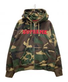 SUPREME（シュプリーム）の古着「25FW Collegiate Applique Zip Up Hooded Sweatshirt」｜オリーブ