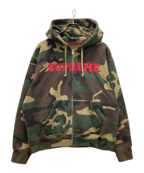 SUPREME（シュプリーム）SUPREME (シュプリーム) 25FW Collegiate Applique Zip Up Hooded Sweatshirt オリーブ サイズ:Mの古着・服飾アイテム